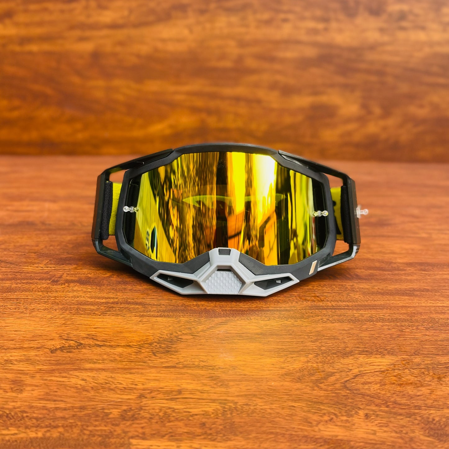 100% ARMEGA NEW MODEL BLACK (GOLDEN LENS) | MX GOGGLES