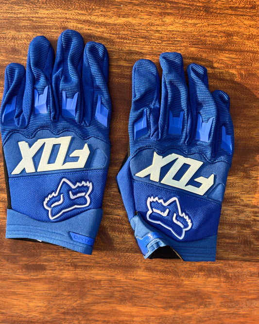 FOX BLUE WHITE LETTERING S/L | MX GLOVES