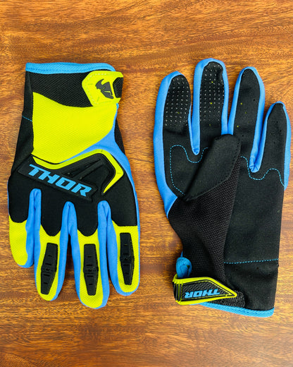THOR GREEN BLUE L | MX GLOVES