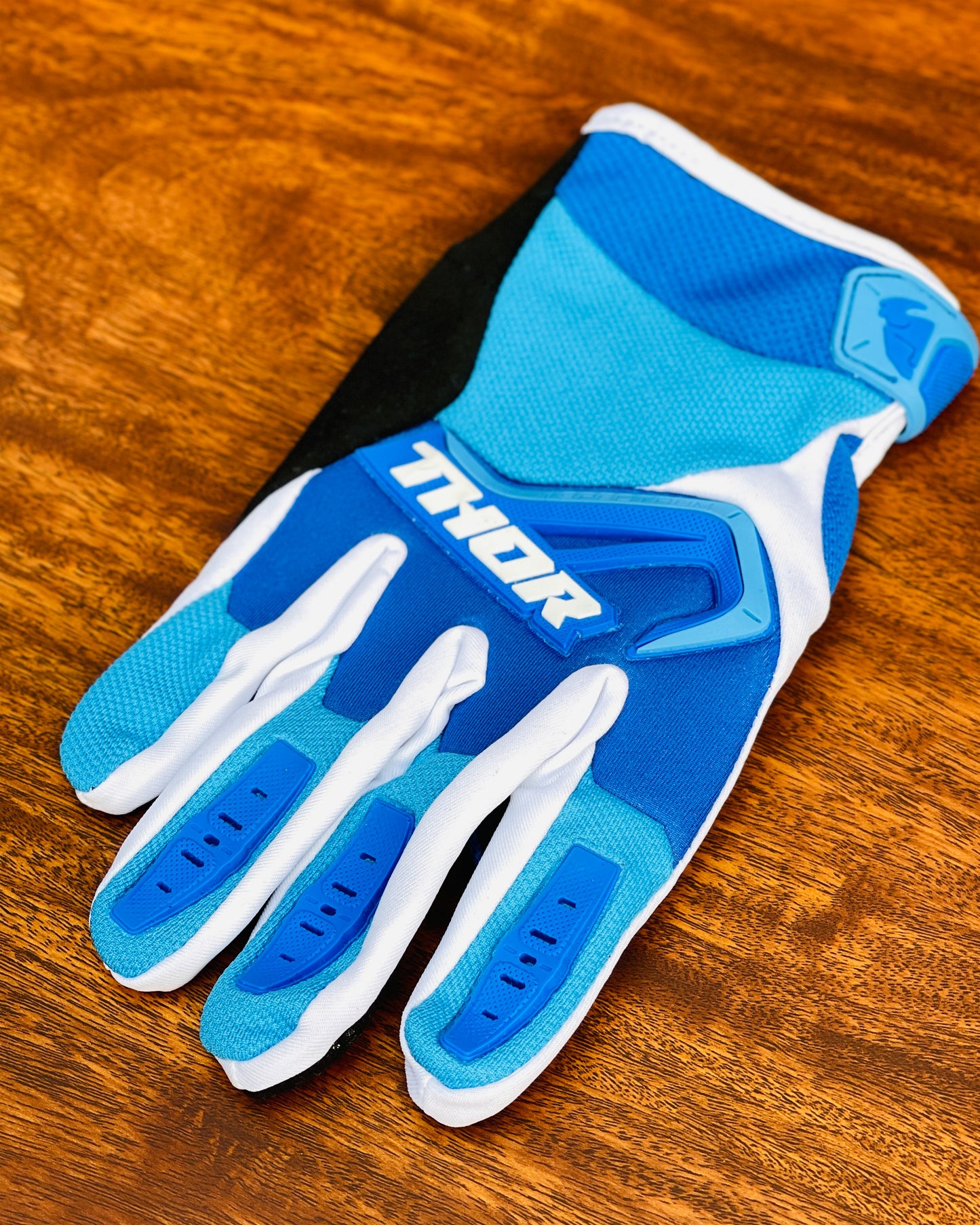 THOR WHITE BLUE M/L | MX GLOVES