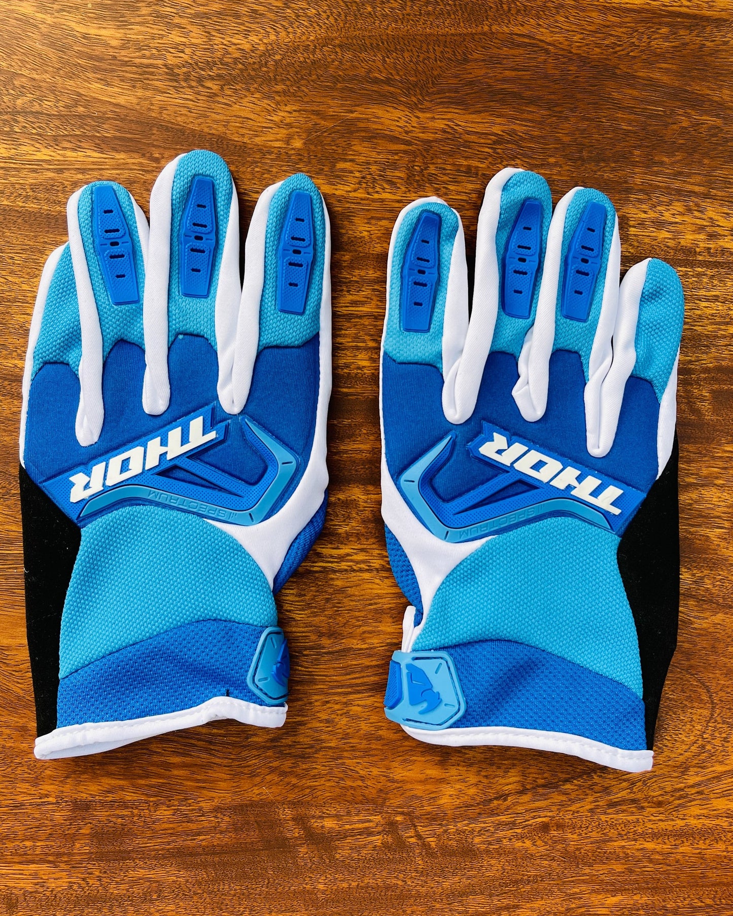 THOR WHITE BLUE M/L | MX GLOVES