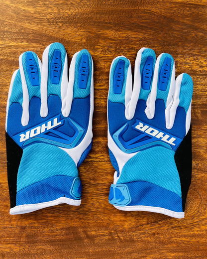 THOR WHITE BLUE M/L | MX GLOVES