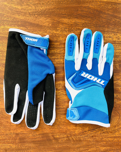THOR WHITE BLUE M/L | MX GLOVES