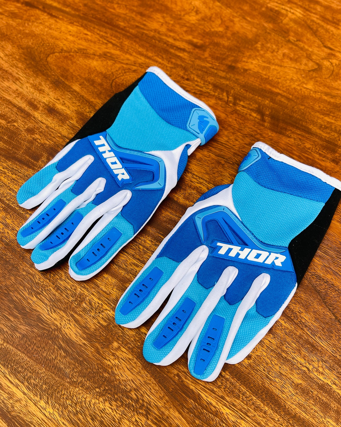 THOR WHITE BLUE M/L | MX GLOVES