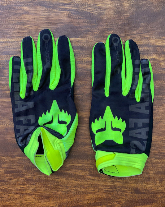 FOX BLACK AND FLURO GREEN M | MX GLOVES