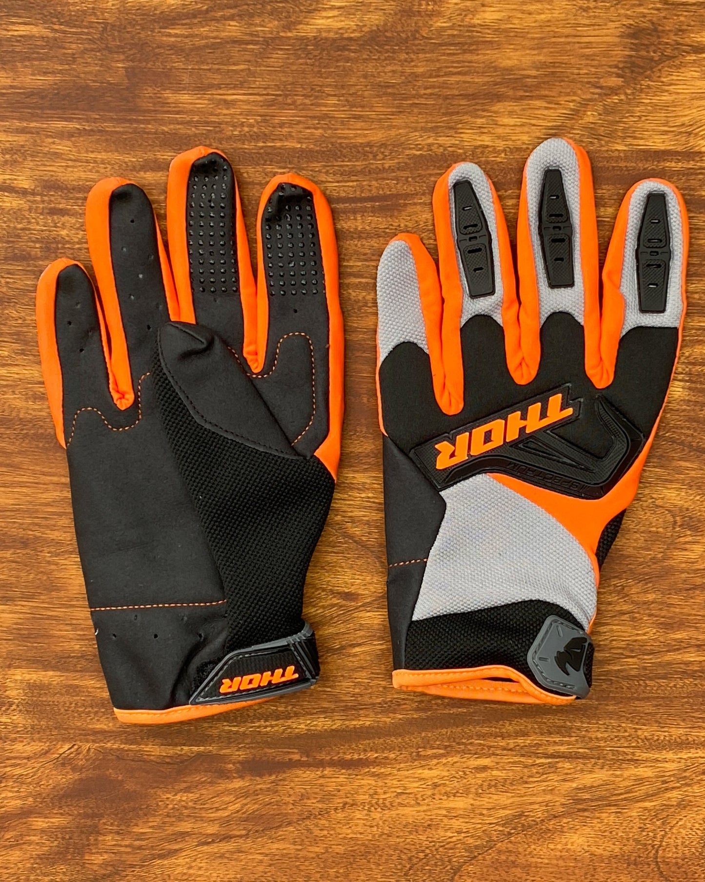 THOR ORANGE GREY M/L | MX GLOVES