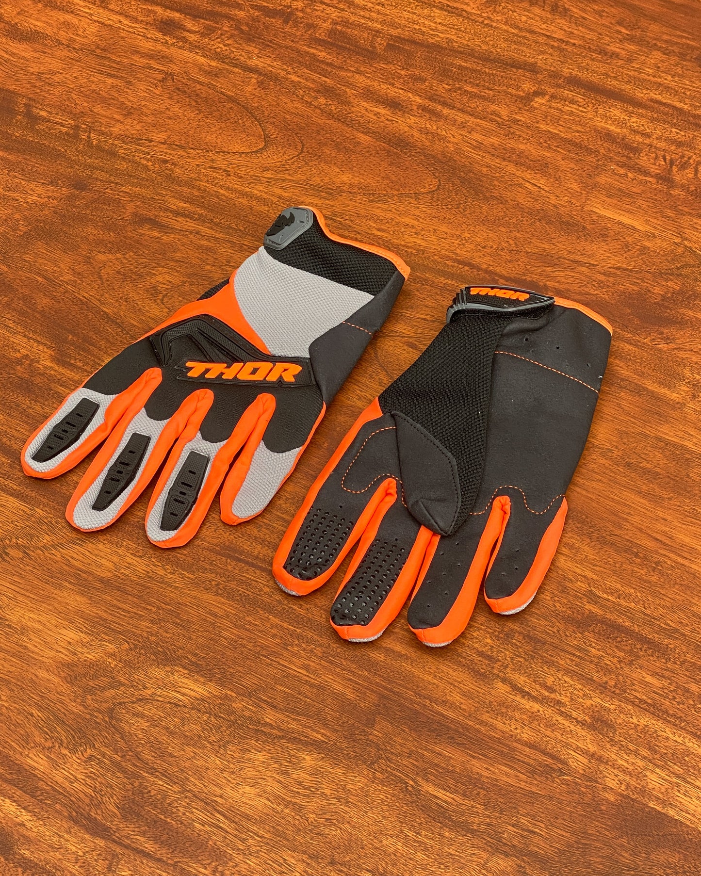 THOR ORANGE GREY M/L | MX GLOVES