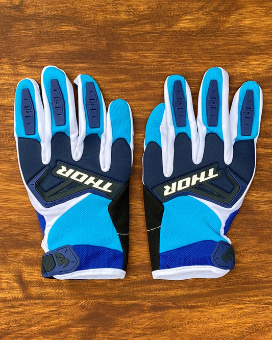 THOR NAVY BLUE WHITE L | MX GLOVES