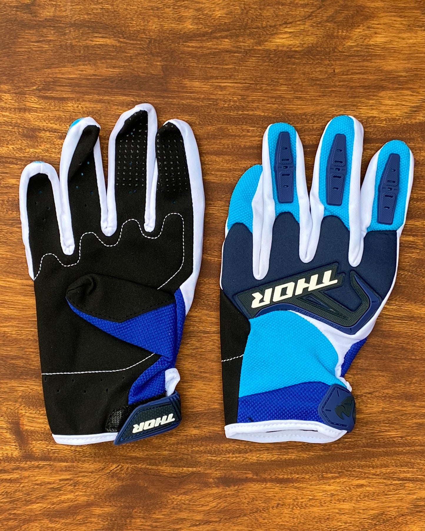 THOR NAVY BLUE WHITE L | MX GLOVES