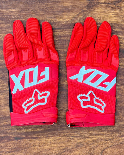 FOX RED WHITE LETTERING M | MX GLOVES