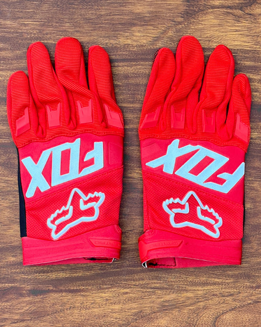 FOX RED WHITE LETTERING M | MX GLOVES