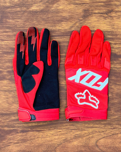 FOX RED WHITE LETTERING M | MX GLOVES