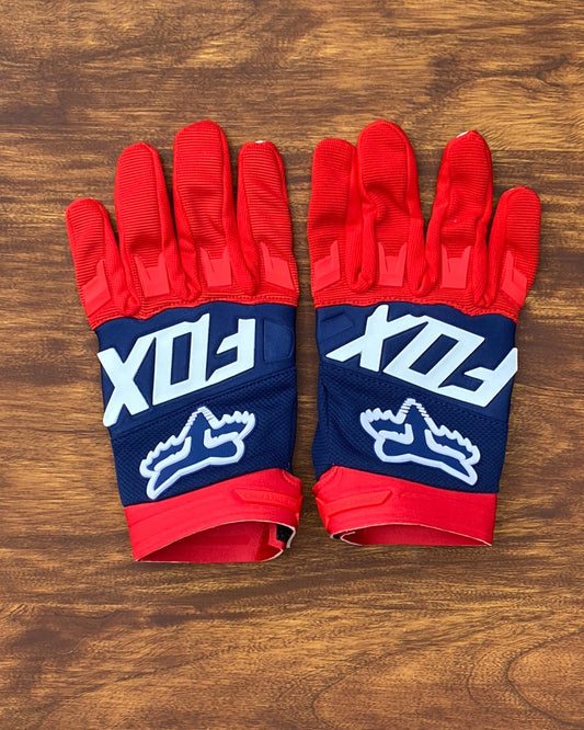 FOX RED AND NAVY BLUE M | MX GLOVES