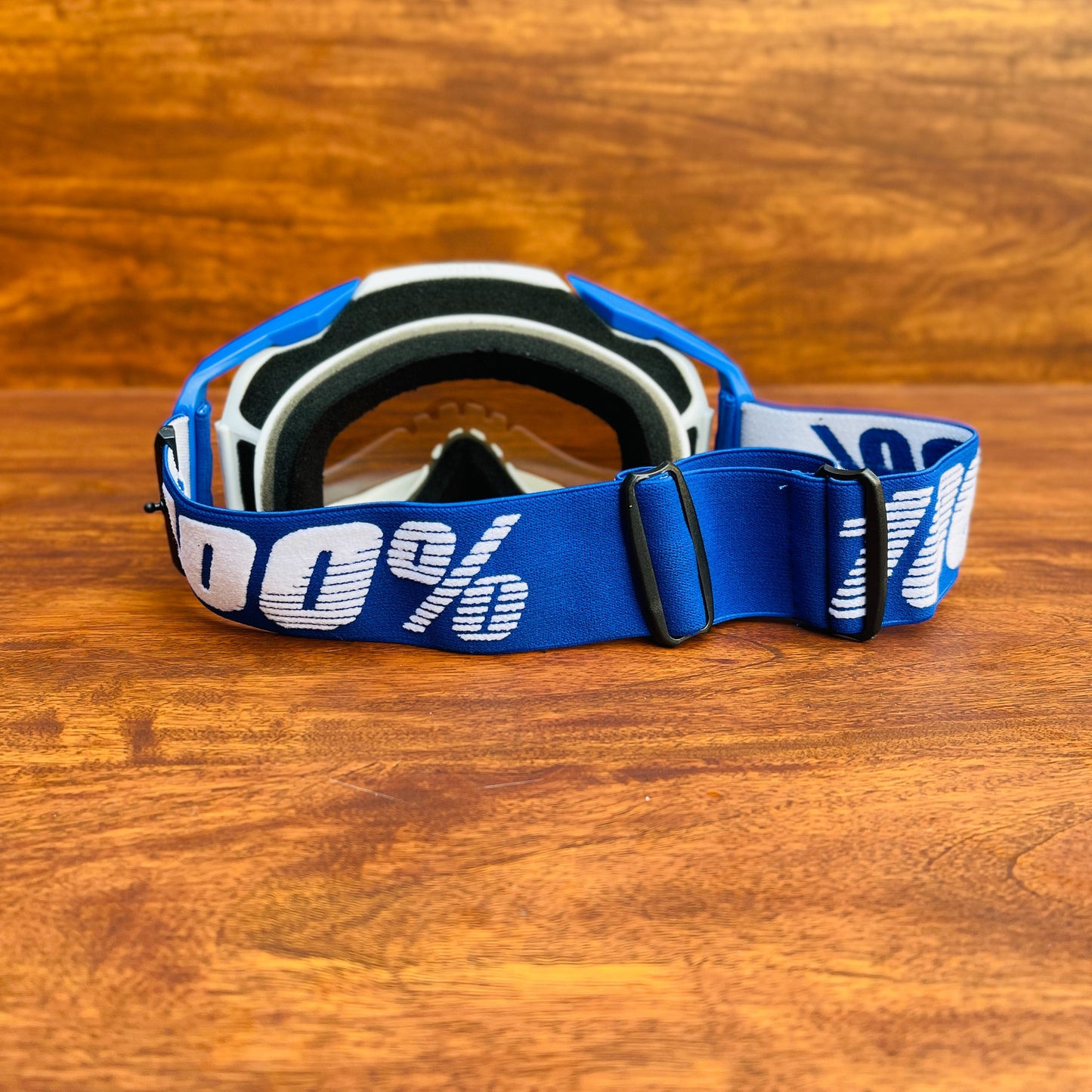 100% ARMEGA OLD BLUE - WHITE  (BLUE LENS) | MX GOGGLES