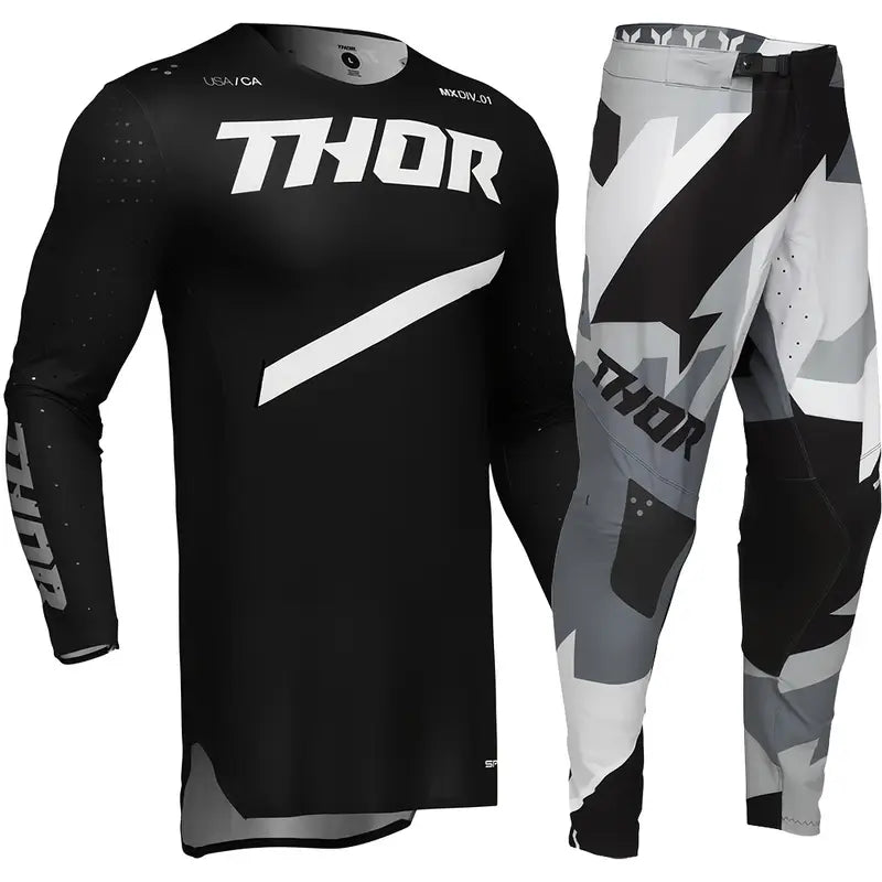 THOR NEW 2025 SPORTMODE BRAVE BLACK GEAR | MX JERSEY SET (PRE ORDERS)