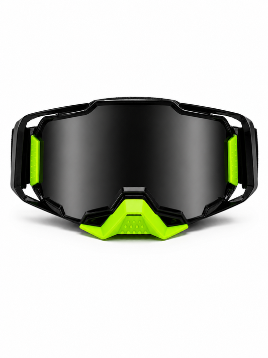 100% ARMEGA BLACK GOGGLES  ( SILVER LENS) | MX GOGGLES