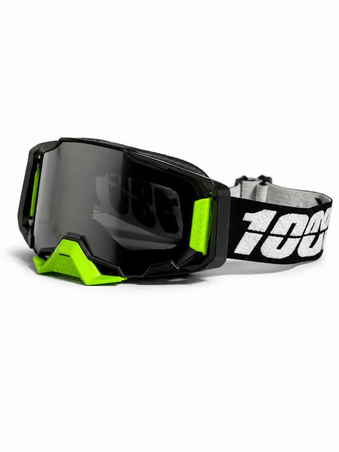 100% ARMEGA BLACK GOGGLES  ( SILVER LENS) | MX GOGGLES