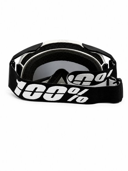100% ARMEGA BLACK GOGGLE  ( SILVER LENS) | MX GOGGLES
