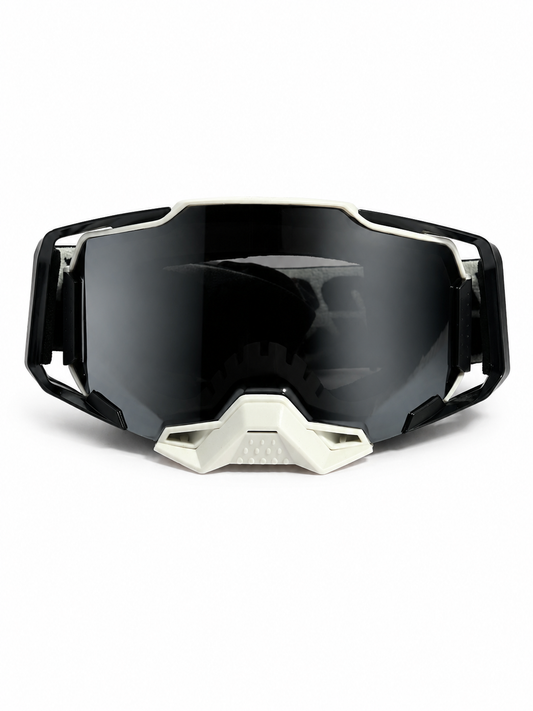 100% ARMEGA BLACK GOGGLE  ( SILVER LENS) | MX GOGGLES