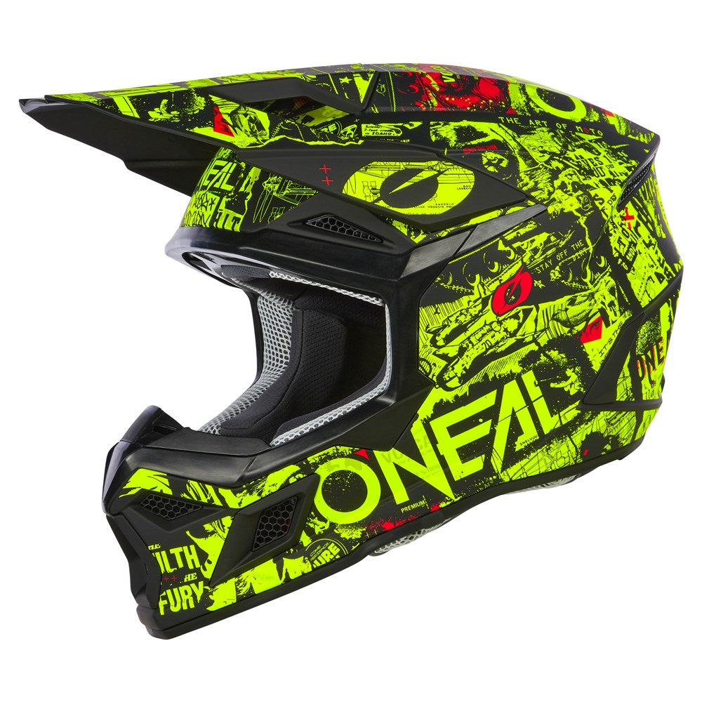 ONEAL 2025 3 SRS ATTACK V.25 BLACKNEON YELLOW YOUTH HELMET (PRE-ORDER)
