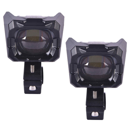 LGP DK34 DUAL BEAM LED SPOTLIGHT FOR BIKE (PAIR)  60W 7500LM, YELLOW & WHITE  WATERPROOF IP67, UNIVERSA