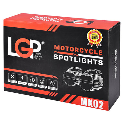 LGP- MK02 LED Spotlight for Bike Pair, 60W 7000LM, Dual Color Temperature 3000K-6000K, IP67 Waterproof, 12V-30V