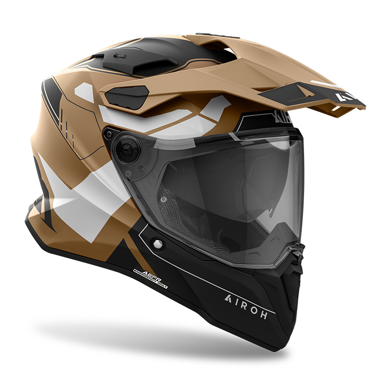 AIROH DUAL MOTORCYCLE HELMET COMMANDER 2 REVEAL MATT SAND M  | ADVENTURE HELMET