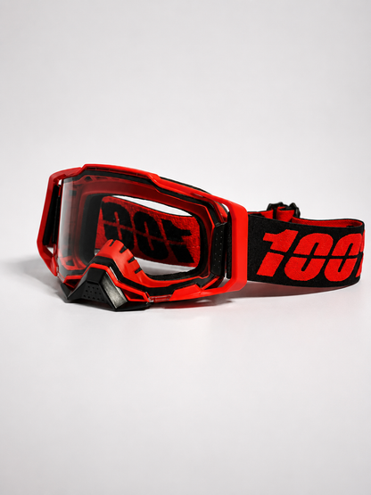 100% ARMEGA RED GOGGLE ( CLEAR LENS) | MX GOGGLES