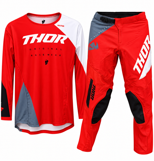 THOR WHITE WRITING IN RED | MX JERSEY SET (PRE ORDERS)