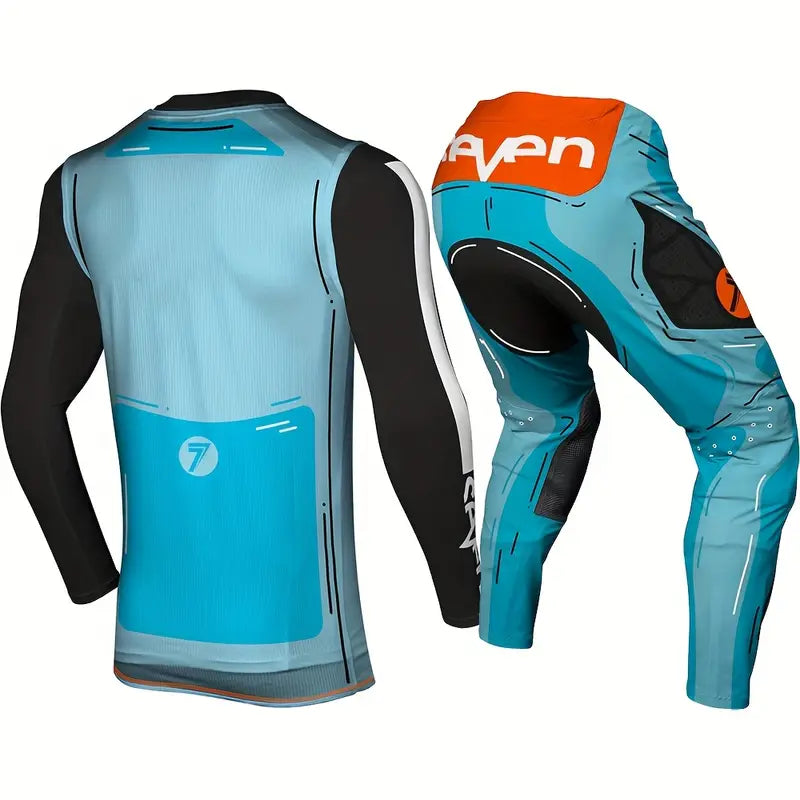 SEVEN ZERO HIJACK BLACK CYAN GEAR SET BLUE MOTOCROSS | MX JERSEY SET (PRE ORDERS)