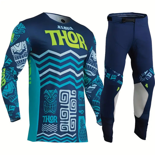 THOR 2025 DEPARTMENT DIGITAL BLUE PATTERN | MX JERSEY SET (PRE ORDERS)