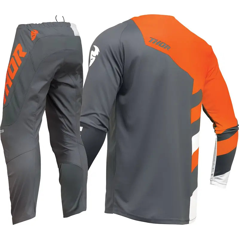 THOR 2025 SECTOR CHECKER CHARCOAL  ORANGE | MX JERSEY SET (PRE ORDERS)