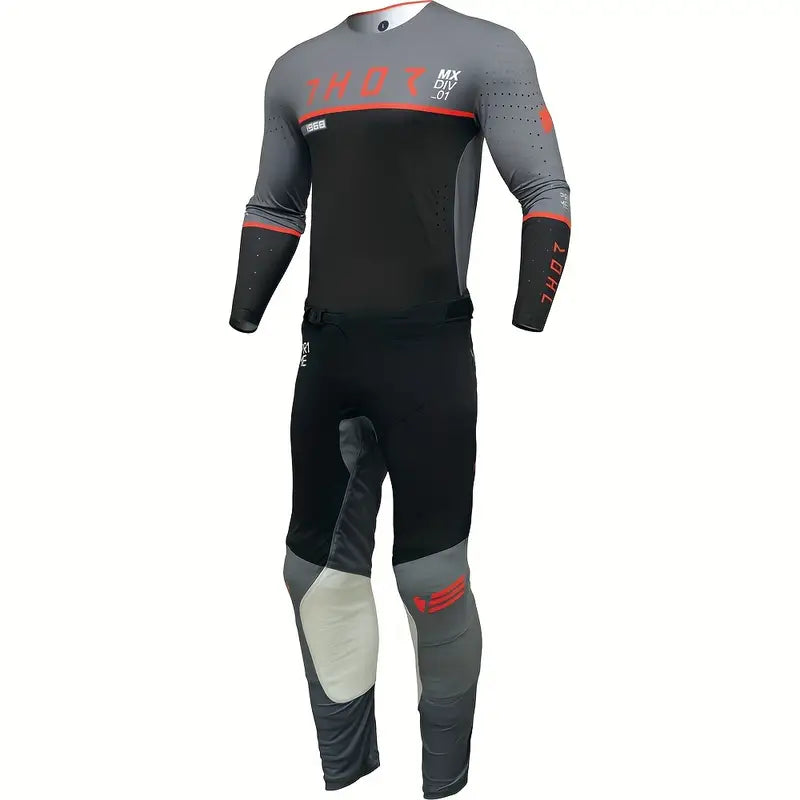THOR PRIME ACE JERSEY CHARCOAL BLACK RED | MX JERSEY SET (PRE ORDERS)