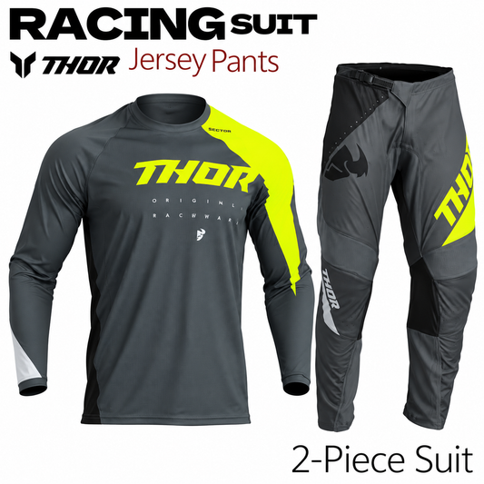 THOR GREEN WRITING IN GREY | MX JERSEY SET (PRE ORDERS)