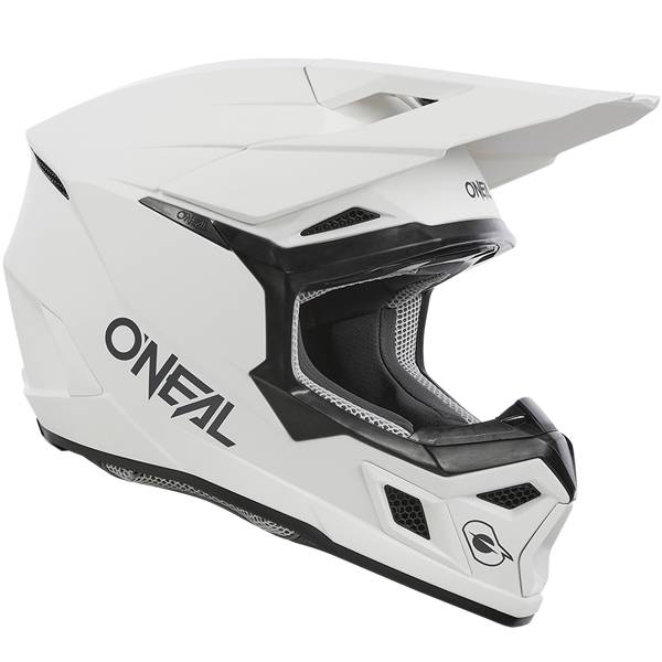 ONEAL 3 SERIES V25 SOLID WHITE MOTOCROSS HELMET