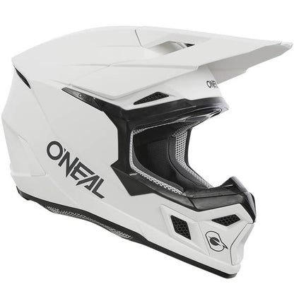 ONEAL 3 SERIES V25 SOLID WHITE MOTOCROSS HELMET