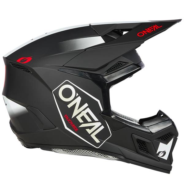 ONEAL 3 SERIES V25 HEXX BLACK WHITE RED MOTOCROSS HELMET