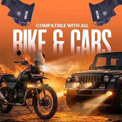 LGP DK260 LED FOG LAMP FOR BIKE (PAIR)  WIRING HARNESS & WIRED SWITCH INCLUDED  HIGH POWER, UNIVERSAL MOTO