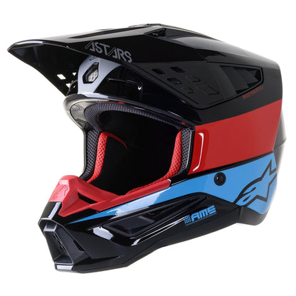 ALPINESTARS SM5 BOND BLACK/RED/CYAN GLOSSY M | MX HELMET