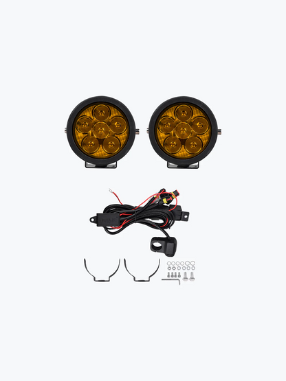 HJG 6 LED CAP ROUND PAIR WITH WIRE HARNESS | AUXILIARY LIGHT