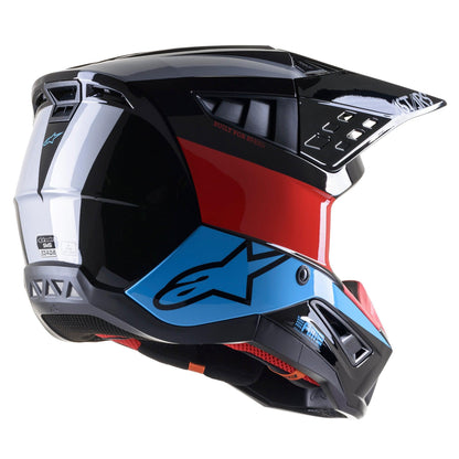 ALPINESTARS SM5 BOND BLACK/RED/CYAN GLOSSY M | MX HELMET