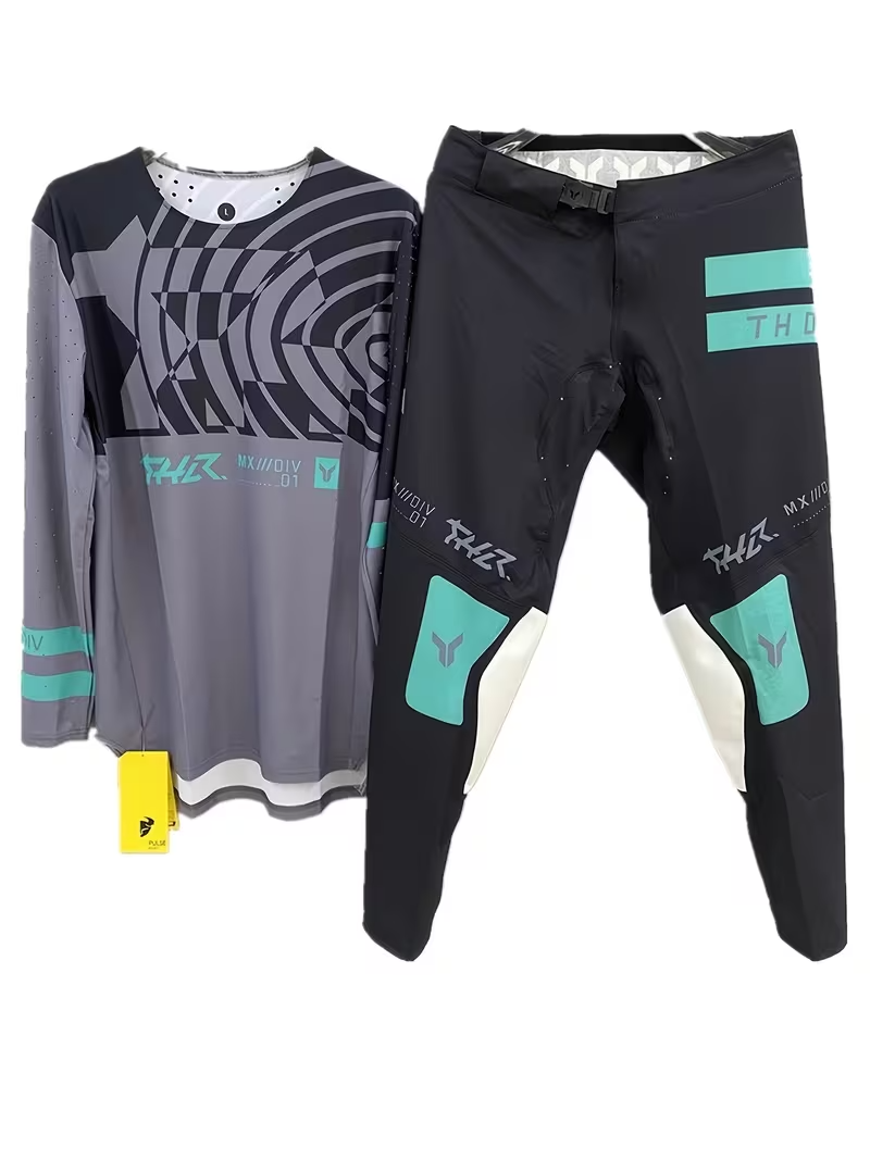 THOR BLACK AND GREY BLUE WRITING | MX JERSEY SET (PRE ORDERS)