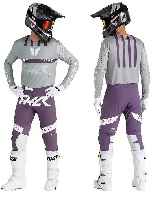 THOR GREY AND LILAC WITH WHITE WRITING | MX JERSEY SET (PRE ORDERS)