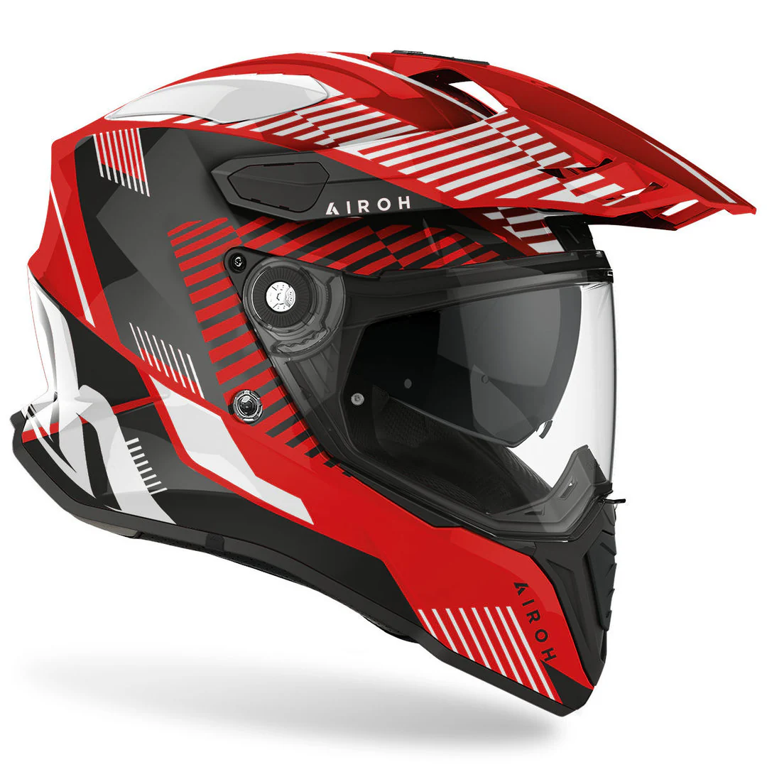 AIROH COMMANDER BOOST BLACK WHITE RED XL | ADVENTURE HELMET