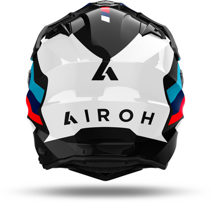 AIROH DUAL MOTORCYCLE HELMET COMMANDER 2 DOOM WHITE RED BLUE XL | ADVENTURE HELMET