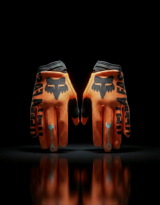 FOX BLACK AND  ORANGE M/L | MX GLOVES