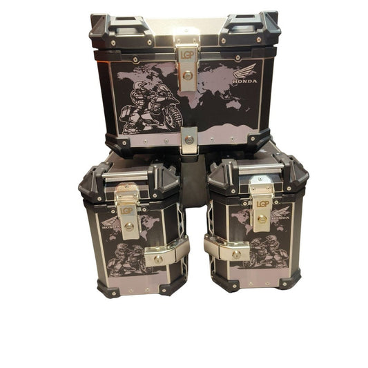 HONDA ALUMINIUM PANNIER AND TOP BOX SET  45L + 38L + 38L