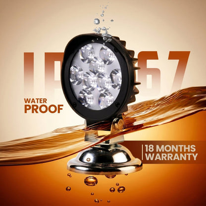 LGP- 9 LED CAP FOG LAMP FOR BIKE, COMPACT WATERPROOF AUXILIARY LIGHT, 12V 15W–27W, IP67, UNIV