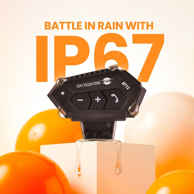 LGP- BLUETOOTH BT-12 WIRELESS MOTORCYCLE HELMET HEADSET WITH MIC, WATERPROOF EXTERNAL FITMENT, BL