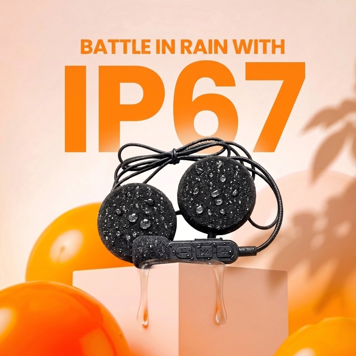 LGP BT30 BLUETOOTH HELMET HEADSET IP67 WATERPROOF  WIRELESS BIKE HELMET SPEAKERS WITH MIC, MUSIC & CALL CONTROL
